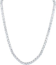 4Ct Round Cut Lab Created Diamond Tennis Necklace 14K White Gold Plated 18"