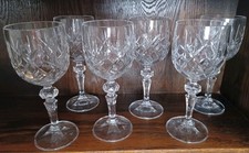 x6 vintage cut glass wine