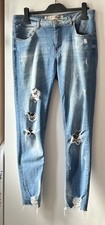 Women’s Blue DenimCo Distressed Skinny Jeans Size 14 (Euro 42)
