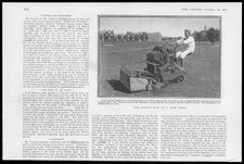 1904 Antique Print - HAMPSHIRE Whale Island Lawn Mower Machine Gardener (296)