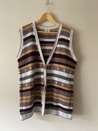 Vintage brown knit - brown, vest