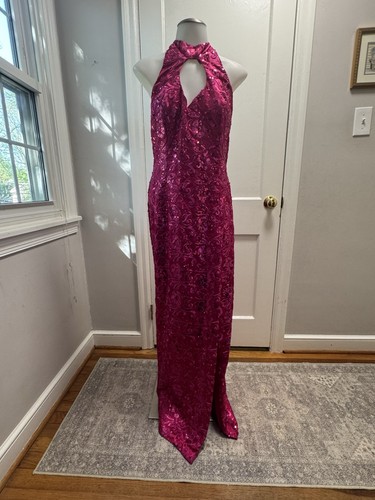 Vintage sequin maxi dress pink - sequin,