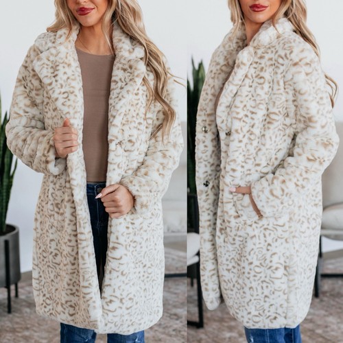 Cream leopard faux fur sherpa - cream,