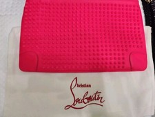 Louboutin Bag Clutch Loubiposh Spikes Fuschia Pink 