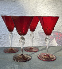 4 x Antique Venetian Ruby and