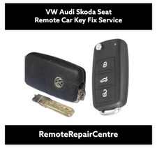 Repair service for VW Audi Skoda Seat 3 button remote flip key refurbishment fix