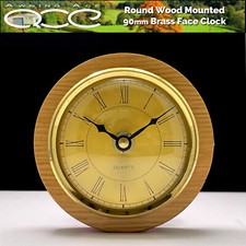 Caravan Clock Round 90mm Brass