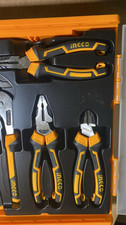 INGCO 4 Pcs Pliers Set in Stackable Box, 8" Long Nose Plier,7" Diagonal Cutting