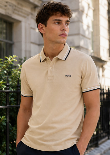 Hugo boss men beige polo - men's,