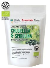 Organic Spirulina + Chlorella Tablets 500mg - Detox - Immune System - Energy