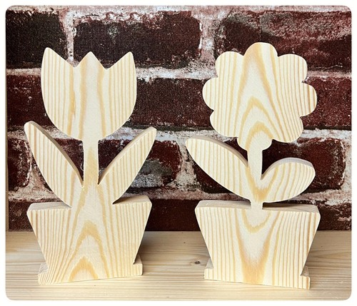 Wooden shape tulip flower - tulip/flower, in