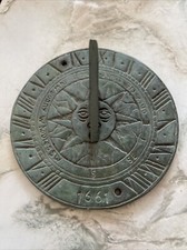 stone bird baths With Bronze Sun Dial To Top