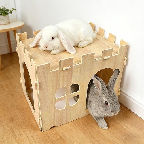 Vurixfo wooden rabbit house - wooden,