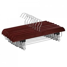 NEW! Pack of 10 Brown Wooden Clothes Garment Coat Skirt Trouser Hangers