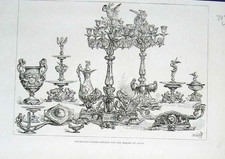 Original Old Antique Print