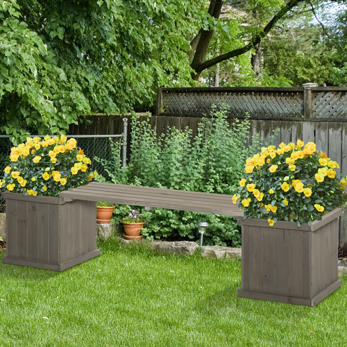 Wooden garden planter bench - wooden,