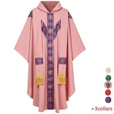Christian Chasuble for Clergy Church Liturgical Mass Priest Vestments with Stole