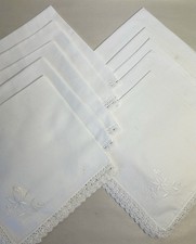 10 Vintage Napkins / White