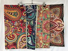 Throw Pillowcases Bohemian Style Paisley Mandala Cushion Cover Linen Cotton X 4
