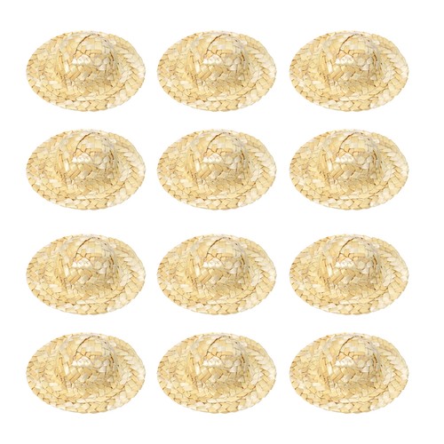 Pcs mini straw hat 8 - hat, inch