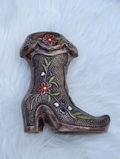 Vintage Italian Porcelain Cowboy Boot Vase – Hand-Painted F.lli Meloni San...