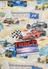 vintage?? grand prix race car rasch wallpaper roll  1 roll - price per roll