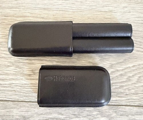Habanos black leather cigar - black,