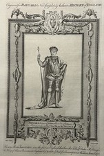 Edward The Black Prince 1330 - 1376 In Suit Of Armour Original Antique Print