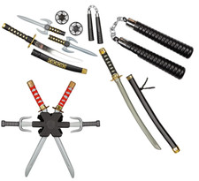 Ninja Sword Adults Fancy Dress Accessory Martial Arts Kids Weapon Nunchucks