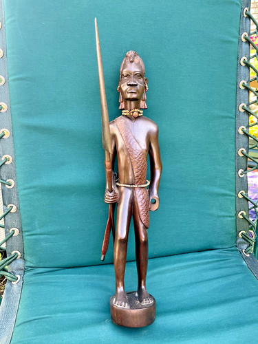 Hand carved wooden statue of - wooden,