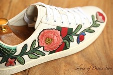 Gucci Ace Floral White Leather