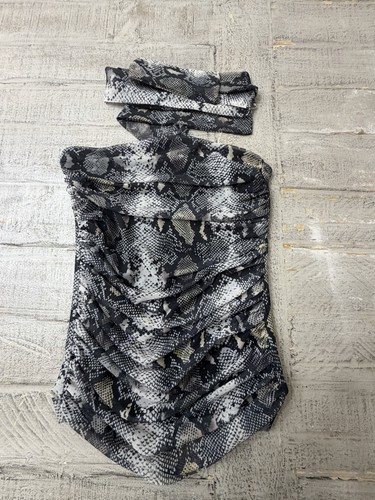 Zara gray black snakeskin mesh - gray,