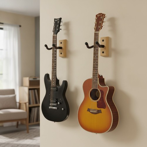 Pack guitar wall hanger - wall, wood