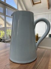 Vintage Lovatts England Powder Blue Milk Jug Large Tall Farmhouse 1930s 2 pints