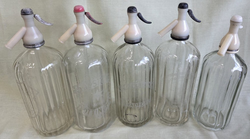 Job lot vintage glass soda - lot, x5