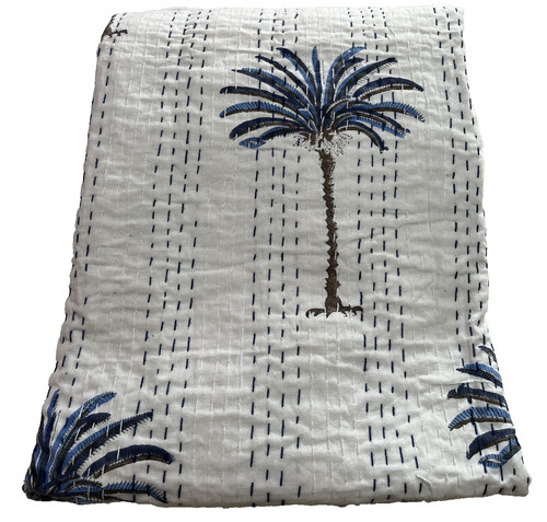 Indian kantha quilt bedspread - kantha,