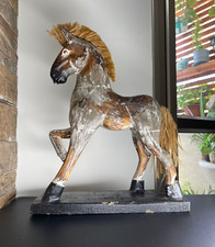 Horse Wood Carved Antique Fine