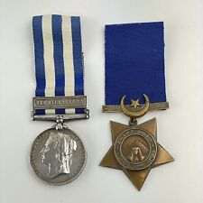 Egypt Medal Nile 1884-85 Bar & Khedive Star 2720 Private C Barker M S Corps