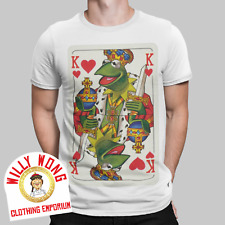 Kermit Frog T-Shirt Playing Card King Hearts Vintage Retro Tee Classic Muppet