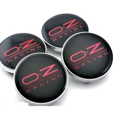 4x OZ Racing 60mm Alloy Wheel Hub Centre Caps Cap , Brand New , Black Red