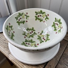 Vintage PORTMEIRION POTTERY SUMMER STRAWBERRIES LARGE SERVING/MIXING BOWL VGC 