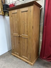 Vintage Mid-Century Pine Double Door Wardrobe FREE MANCHESTER DELIVERY
