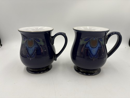 Denby baroque blue mugs - denby,