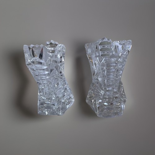 Pair antique crystal cut - of,