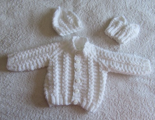 Hand knitted patterned