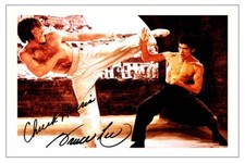 BRUCE LEE & CHUCK NORRIS SIGNED AUTOGRAPH PHOTO PRINT WAY OF THE DRAGON