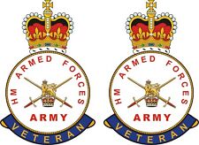 2 BRITISH ARMY VETERAN STICKERS DECALS - Ideal for cars, tablets, laptops, etc