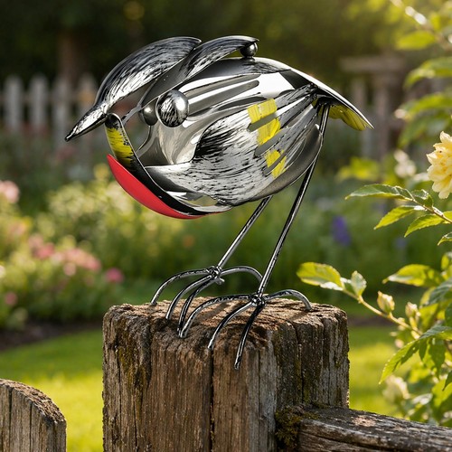 Robin bird scrap metal art - robin,