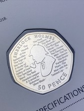 2019 Sherlock Holmes 50p Coin Brilliant Uncirculated BUNC BU Royal Mint