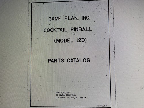 Pinball machine game plan inc - pinball,
